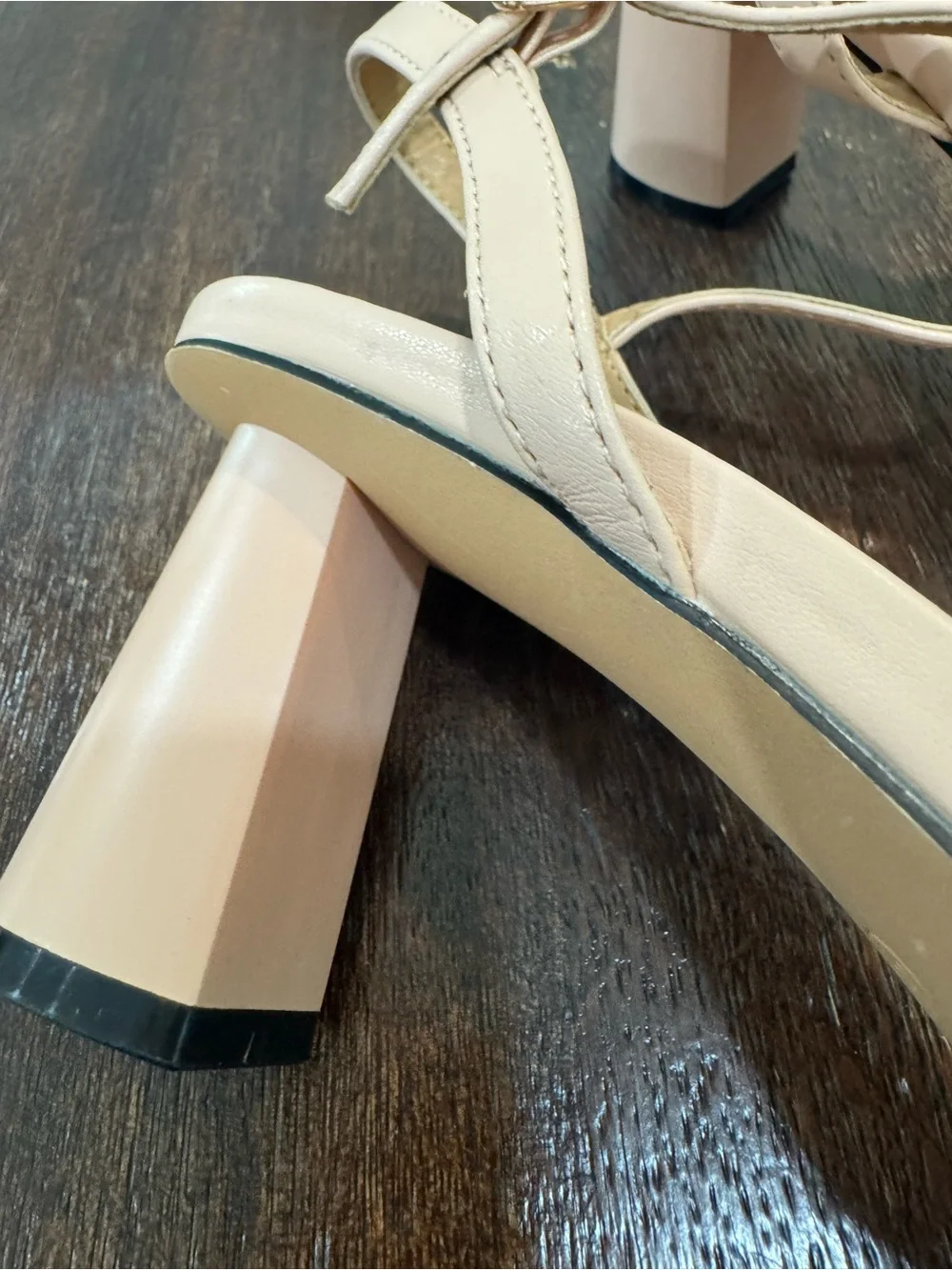 Lucibenita Braided Block Heel Sandal - Nude size 8.5